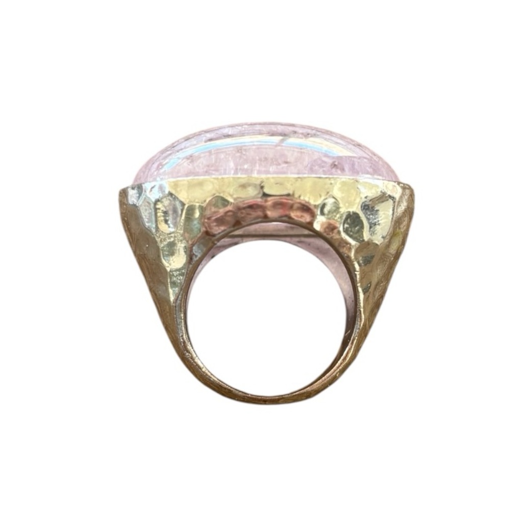 Silver And Pink Stone Statement Ring - image 5